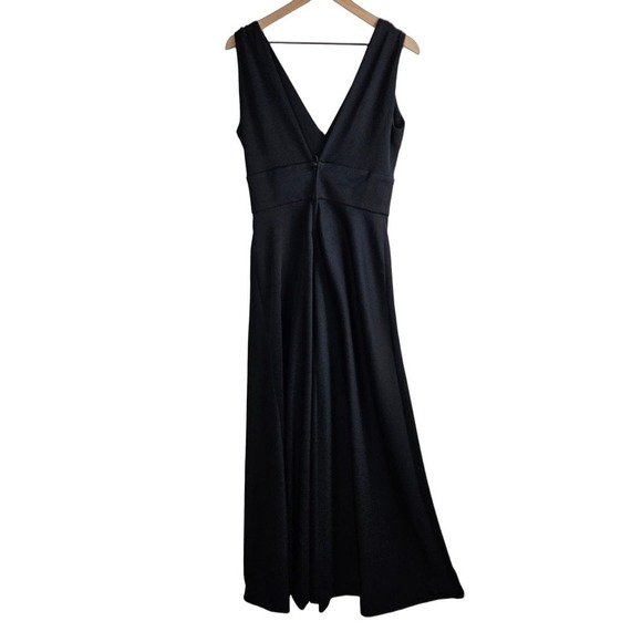 Vintage 70s Butte Knit Sleeveless Maxi Dress 14 8 10 Black Gown - Picture 6 of 8